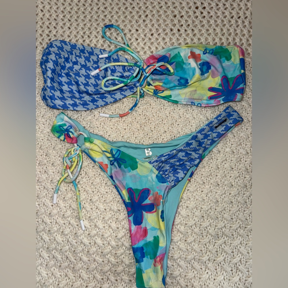 Blackbough Swim Houndstooth and Floral Bikini SET - Picture 2 of 7